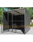 perrera 2x2 con paneles con fondo y lateral panel opaco