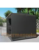 perrera 2x2 con paneles con fondo y lateral panel opaco