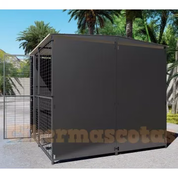 perrera 2x2 con paneles con fondo y lateral panel opaco