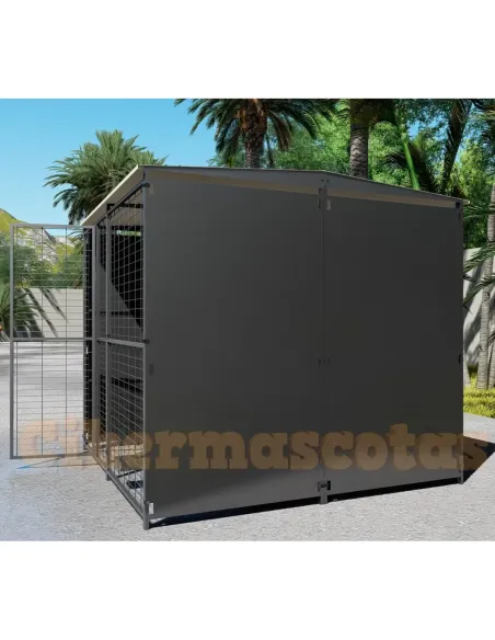 perrera 2x2 con paneles con fondo y lateral panel opaco perrera 2x2 con paneles con fondo y lateral panel opaco