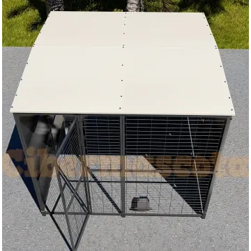 perrera 2x2 con paneles con fondo y lateral panel opaco