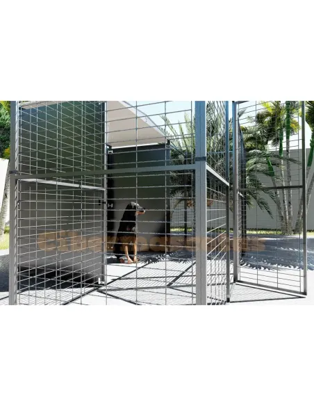 Perrera para perros 2 M2 con parque frontal 4 m2 Perrera para perros 2 M2 con parque frontal 4 m2