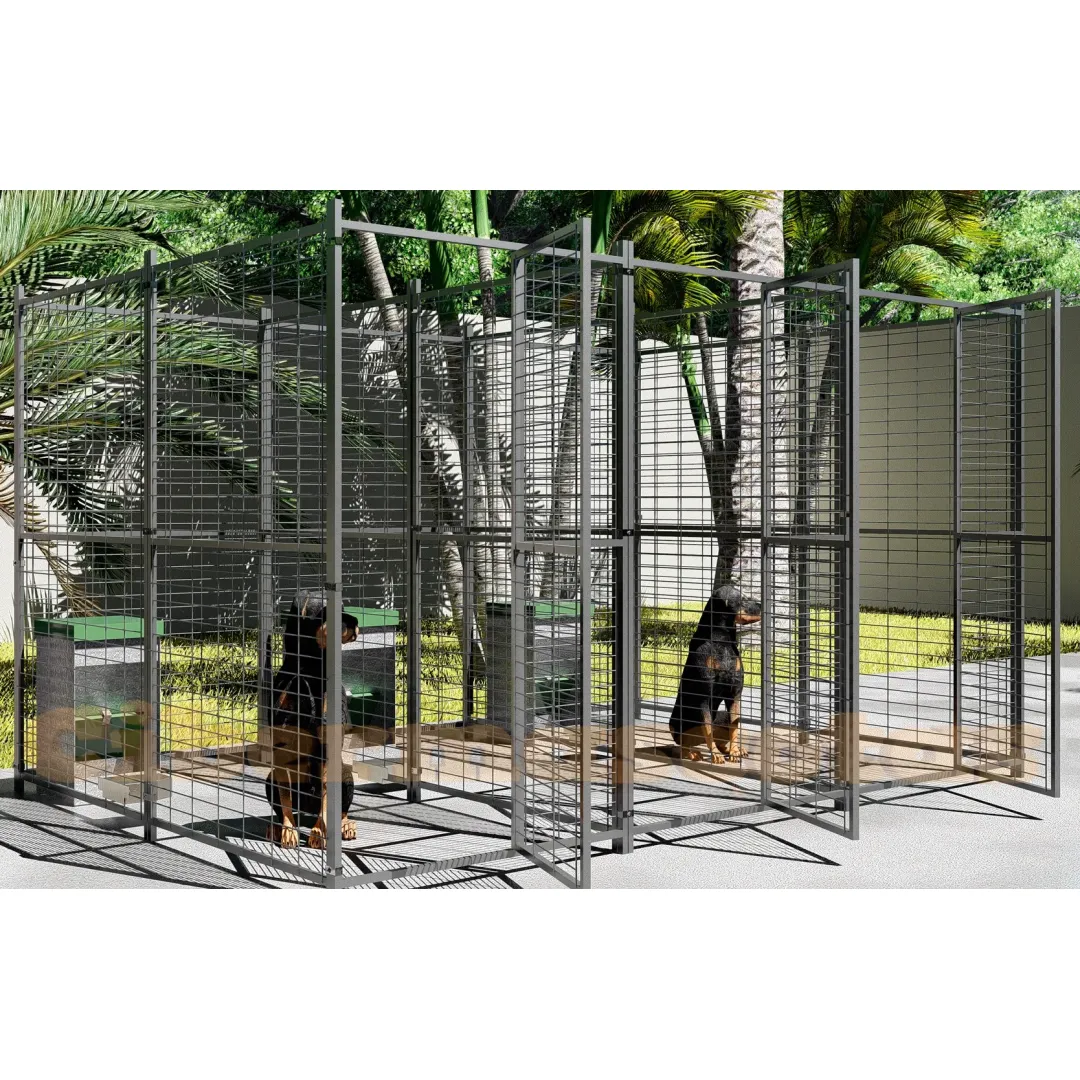 Conjunto 3 jaulas para perros unidas