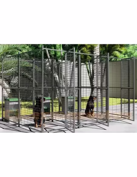 Conjunto 3 jaulas para perros unidas