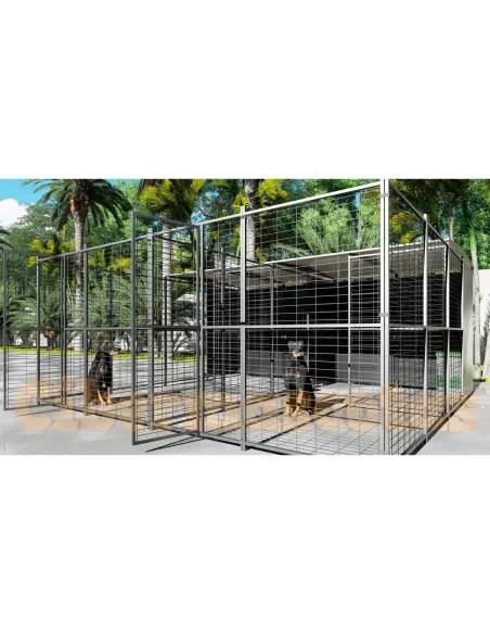 Perrera para perro 4 x 2 metros con separacion y parque Perrera para perro 4 x 2 metros con separacion y parque