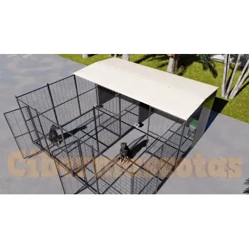 Perrera para perro 4 x 2 metros con separacion y parque