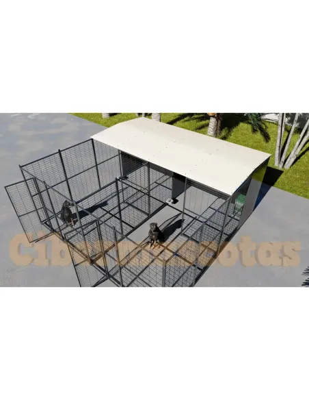 Perrera para perro 4 x 2 metros con separacion y parque Perrera para perro 4 x 2 metros con separacion y parque