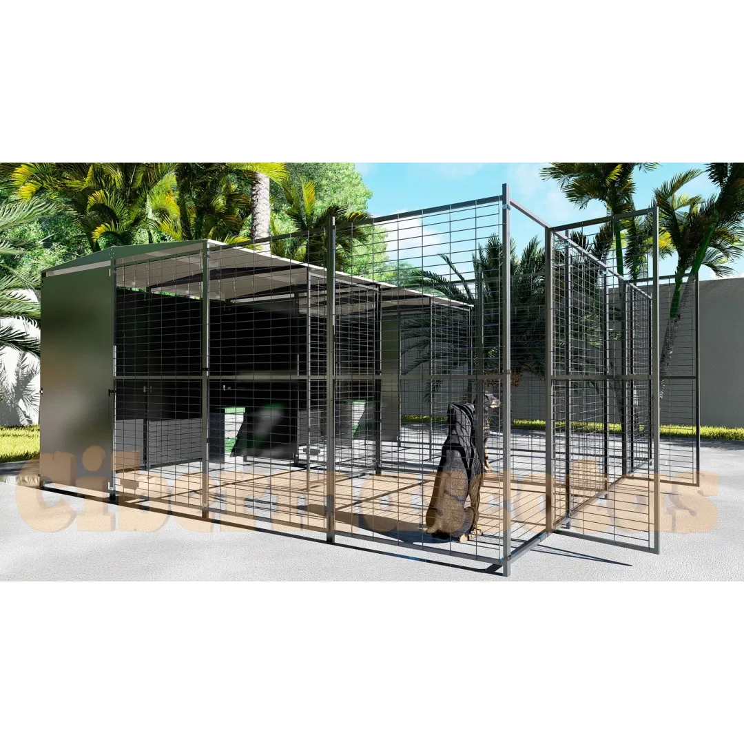 Perrera para perro 4 x 2 metros con separacion y parque