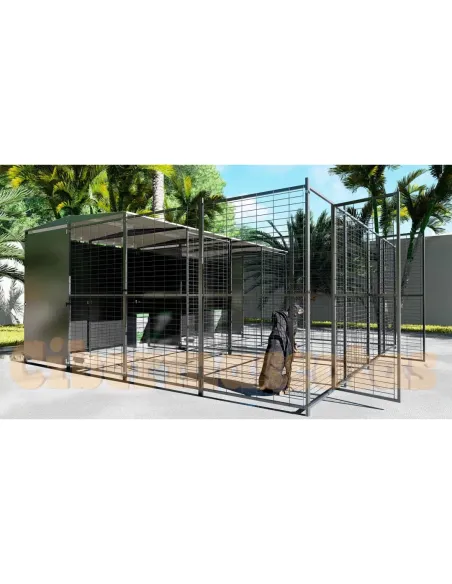 Perrera para perro 4 x 2 metros con separacion y parque Perrera para perro 4 x 2 metros con separacion y parque