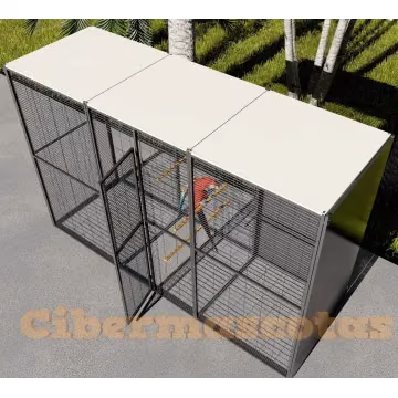 Voladero loro jardin 3x1 metros