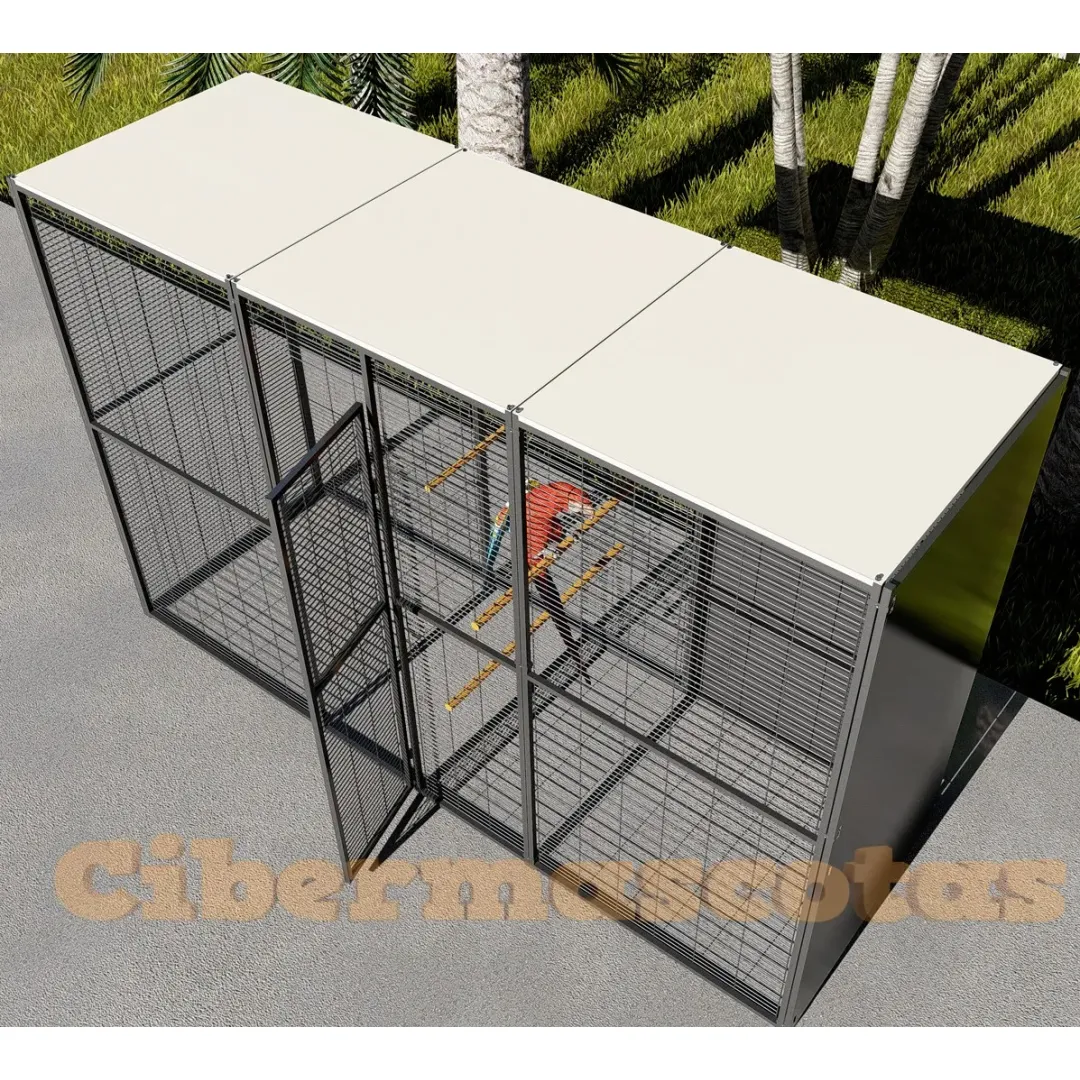 Voladero loro jardin 3x1 metros