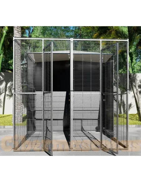 Voladero de Jardin para loros 2x2 con separacion