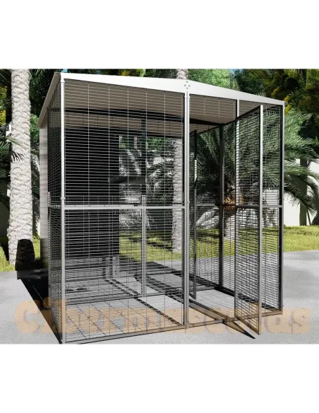 Voladero de jardin para loro de 2 x 2 metros (partido por el centro)