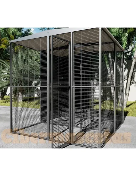 Voladero de jardin para loro de 2 x 2 metros (partido por el centro)