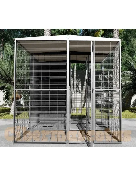 Voladero de jardin para loro de 2 x 2 metros (partido por el centro)