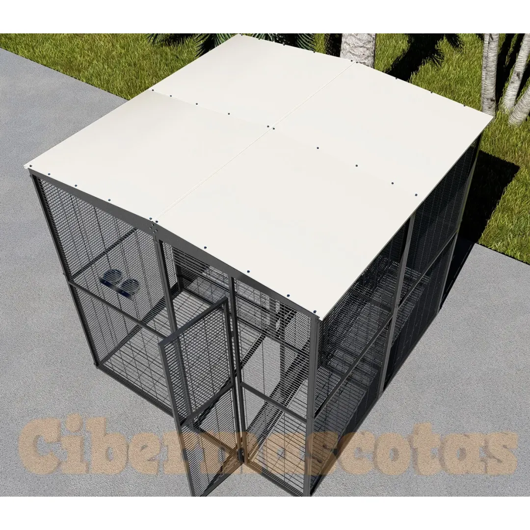 Voladero de jardin para loro de 2 x 2 metros (partido por el centro)