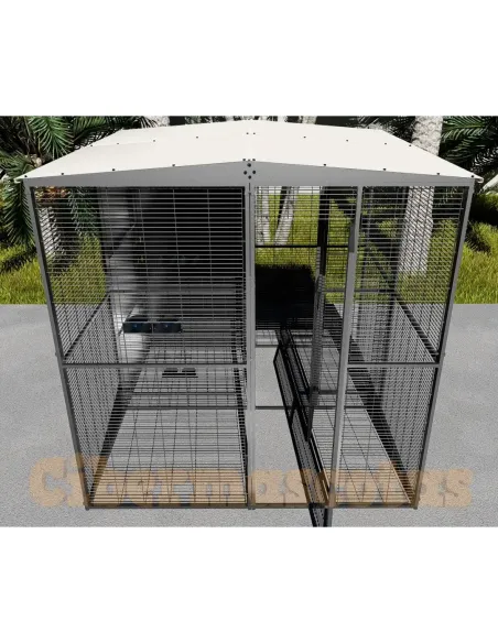 Voladero de jardin para loro de 2 x 2 metros (partido por el centro)