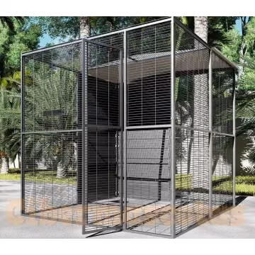 Voladero para loro 2 x 2 metros con techo mixto