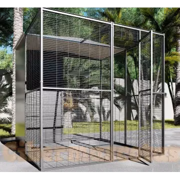 Voladero para loro 2 x 2 metros con techo mixto