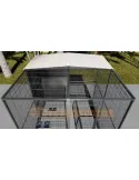 Voladero para loro 2 x 2 metros con techo mixto