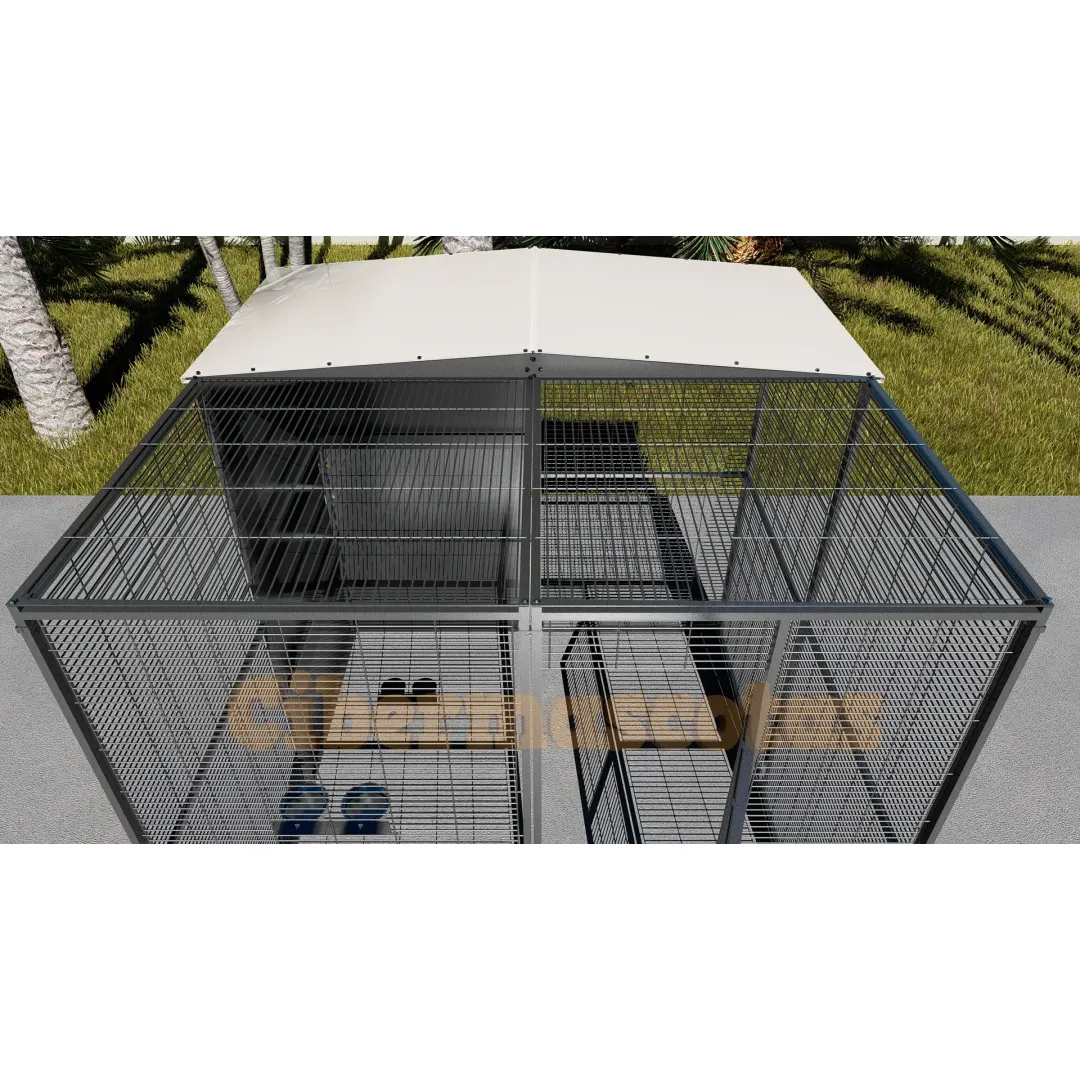 Voladero para loro 2 x 2 metros con techo mixto