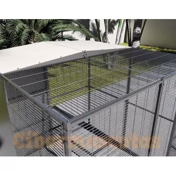 Voladero para loro 2 x 2 metros con techo mixto