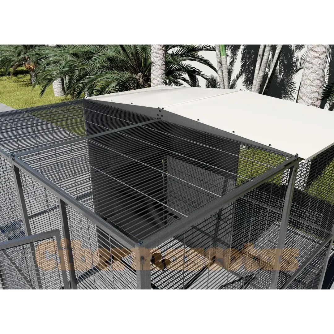 Voladero para loro 2 x 2 metros con techo mixto