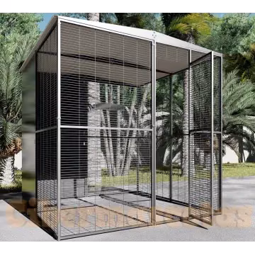 Voladero para loros 2 x2 metros techo a dos aguas