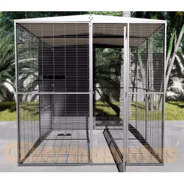 Voladero para loros 2 x2 metros techo a dos aguas