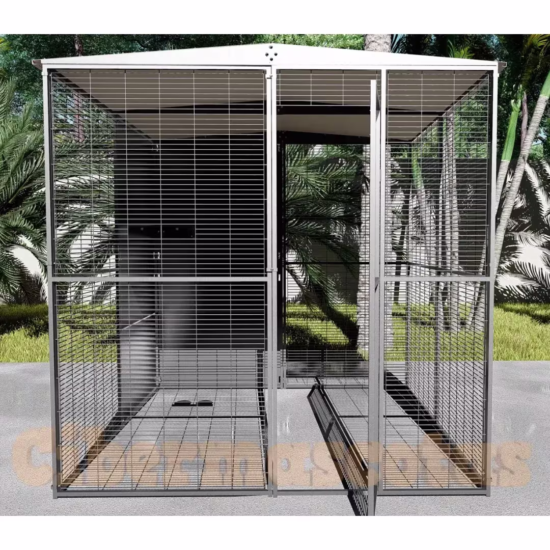 Voladero para loros 2 x2 metros techo a dos aguas