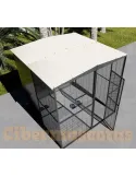 Voladero para loros 2 x2 metros techo a dos aguas