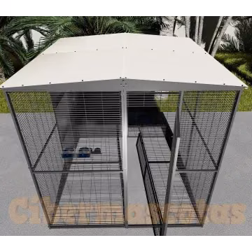 Voladero para loros 2 x2 metros techo a dos aguas