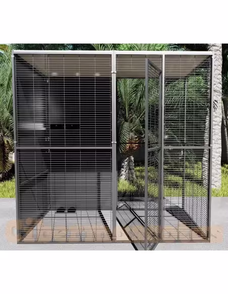 Voladero de jardin 2 x1 con techo plano Voladero de jardin 2 x1 con techo plano
