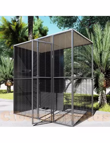 Voladero de jardin 2 x1 con techo plano Voladero de jardin 2 x1 con techo plano