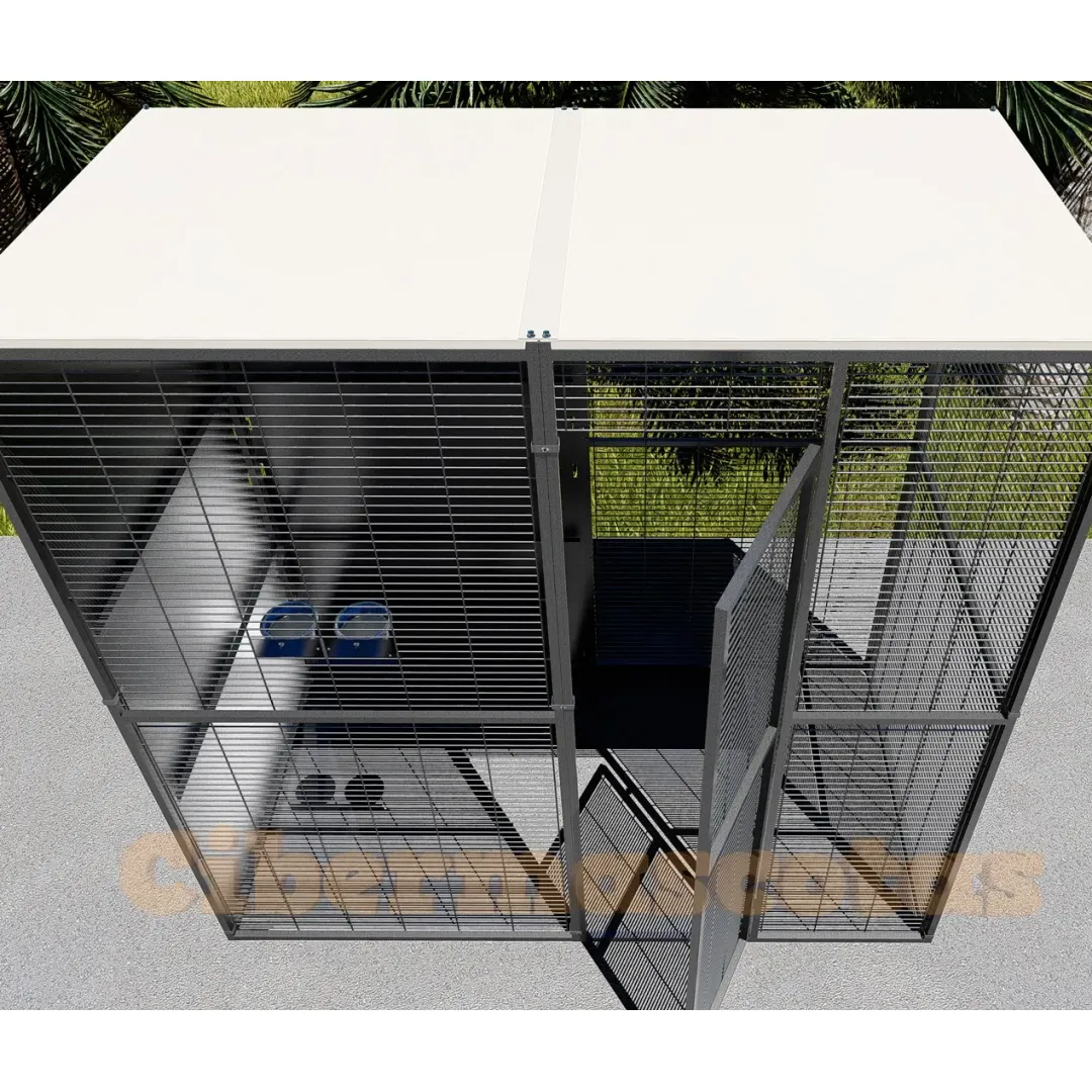 Voladero de jardin 2 x1 con techo plano