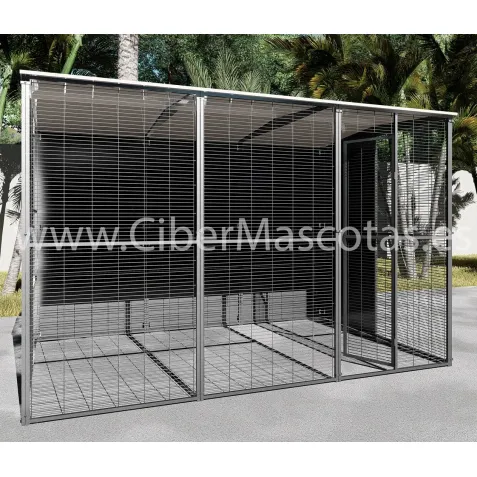 Voladero de jardin para loros 2 x2 metros techo a dos aguas | CiberMascotas