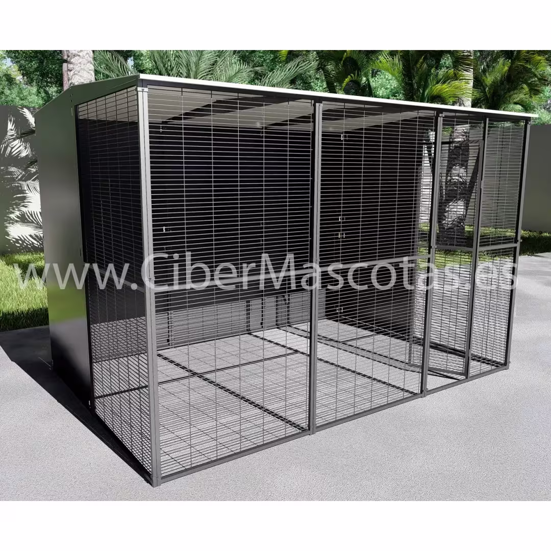 Voladero loro 3x2 con opacos y malla