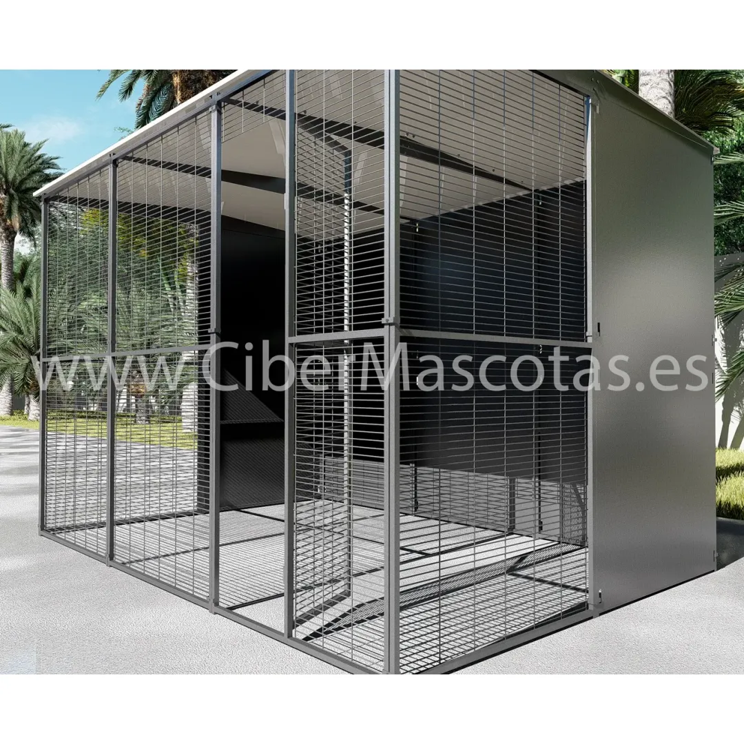 Voladero loro 3x2 con opacos y malla