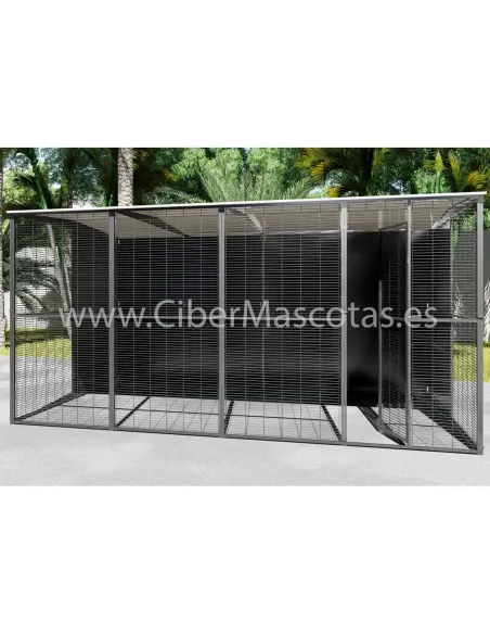 Voladero loro 3x2 con opacos y malla Voladero loro 3x2 con opacos y malla