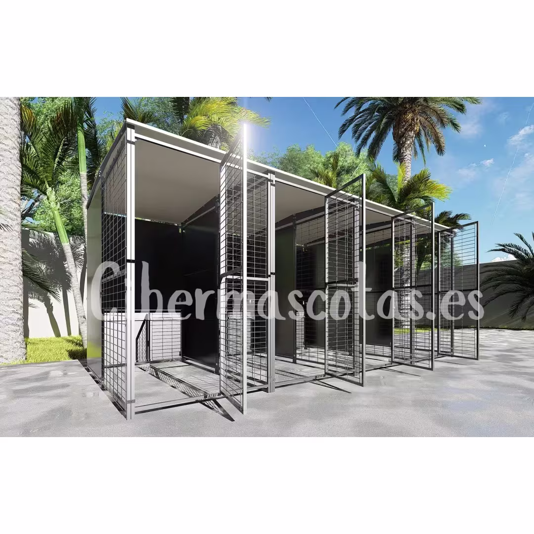 Batería de perreras 4x2 con 4 divisiones