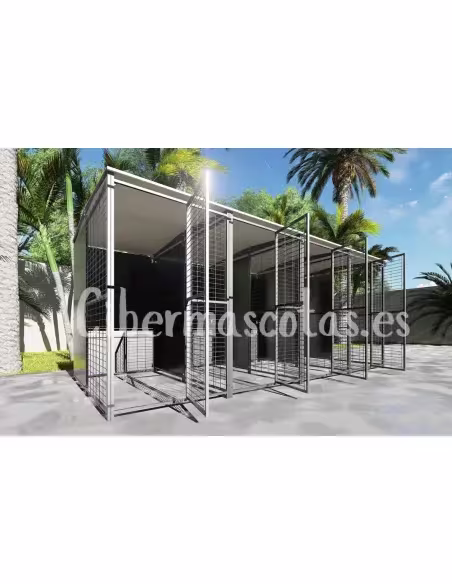 Batería de perreras 4x2 con 4 divisiones