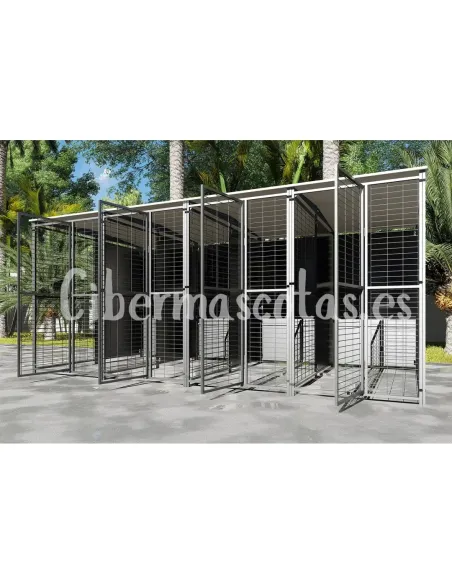 Batería de perreras 4x2 con 4 divisiones