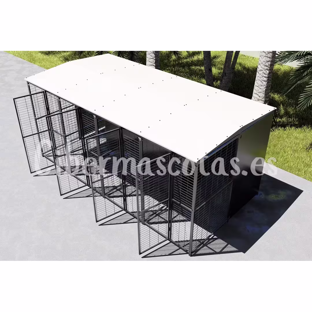 Batería de perreras 4x2 con 4 divisiones