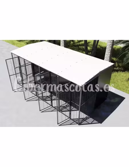 Batería de perreras 4x2 con 4 divisiones