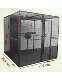 Voladero para loro 2 x 2 metros con techo mixto
