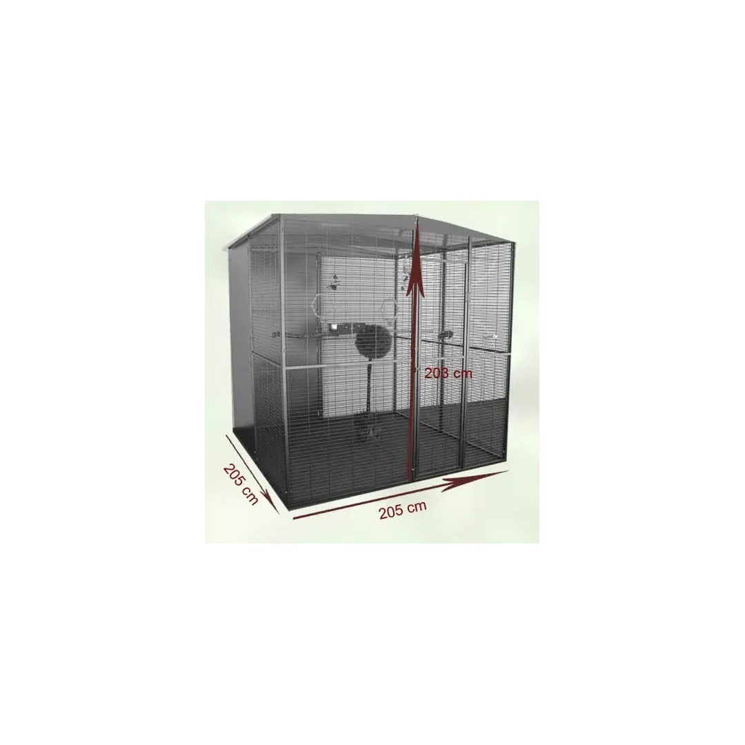 Voladero para loros 2 x2 metros techo a dos aguas