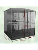 Voladero de jardin para loro de 2 x 2 metros (partido por el centro)
