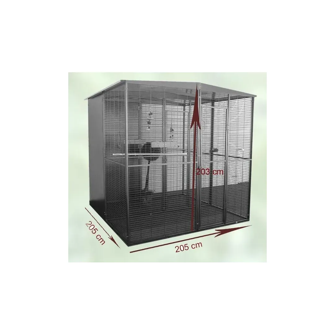 Voladero de jardin para loro de 2 x 2 metros (partido por el centro)