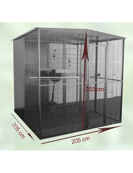 Voladero de jardin para loro de 2 x 2 metros (partido por el centro)