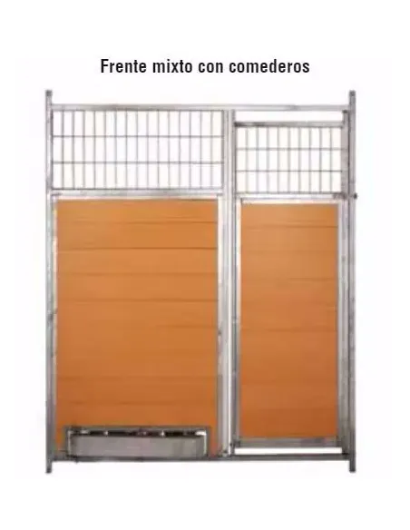 Frente mixto con comederos para boxes de perros Frente mixto con comederos para boxes de perros